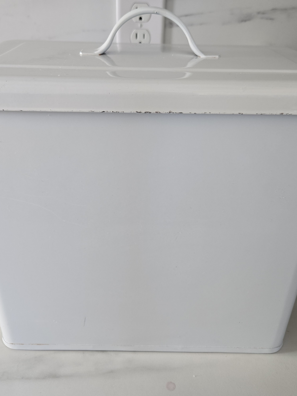 VINTAGE RESTORATION HARDWARE METAL "Laundry" Storage Bin with LID - Picture 4 of 9